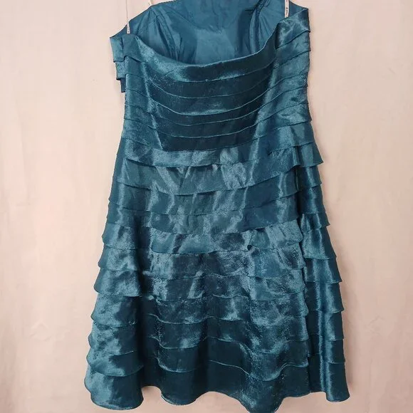 Dark Teal Ruffle Dress - Picture 3 of 5